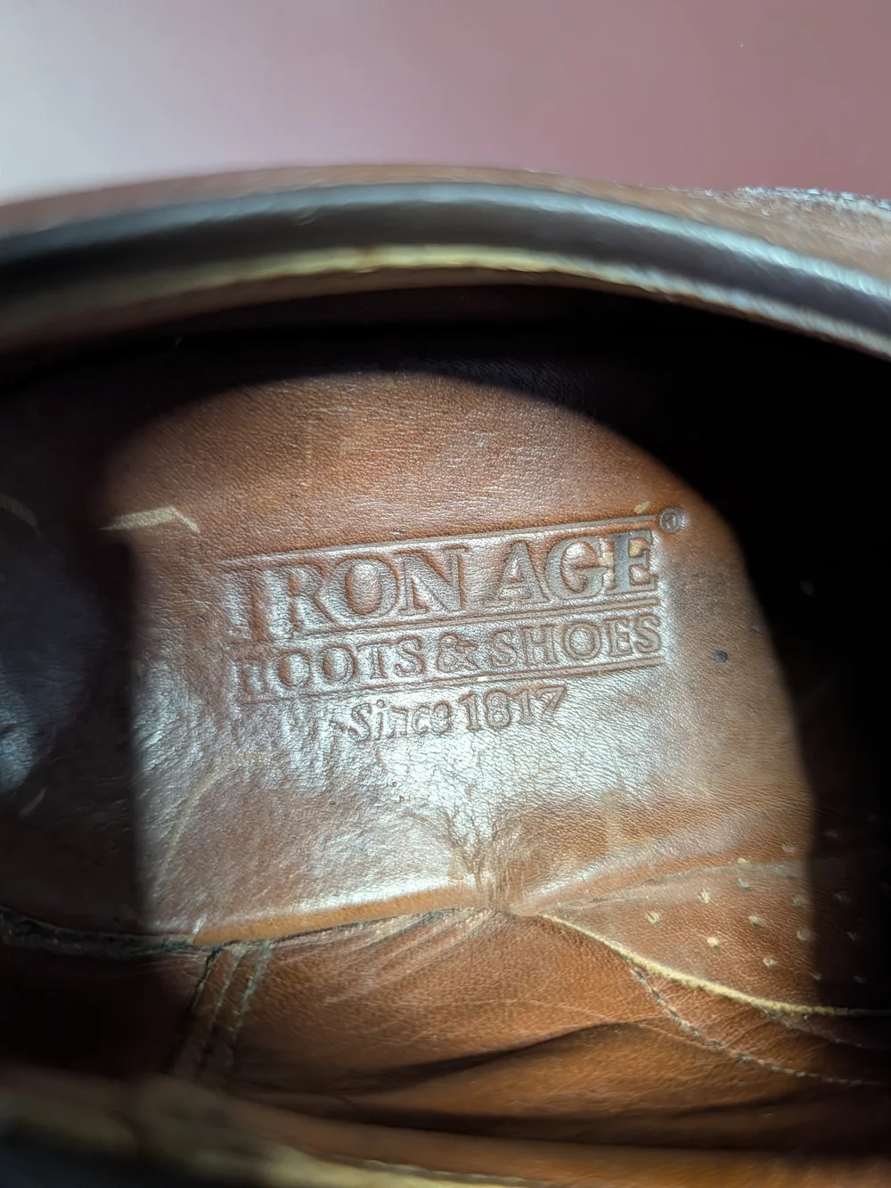 IRON AGE Boots & Shoes Made In USA Brown Leather Brogues Oxford Shoes 7M